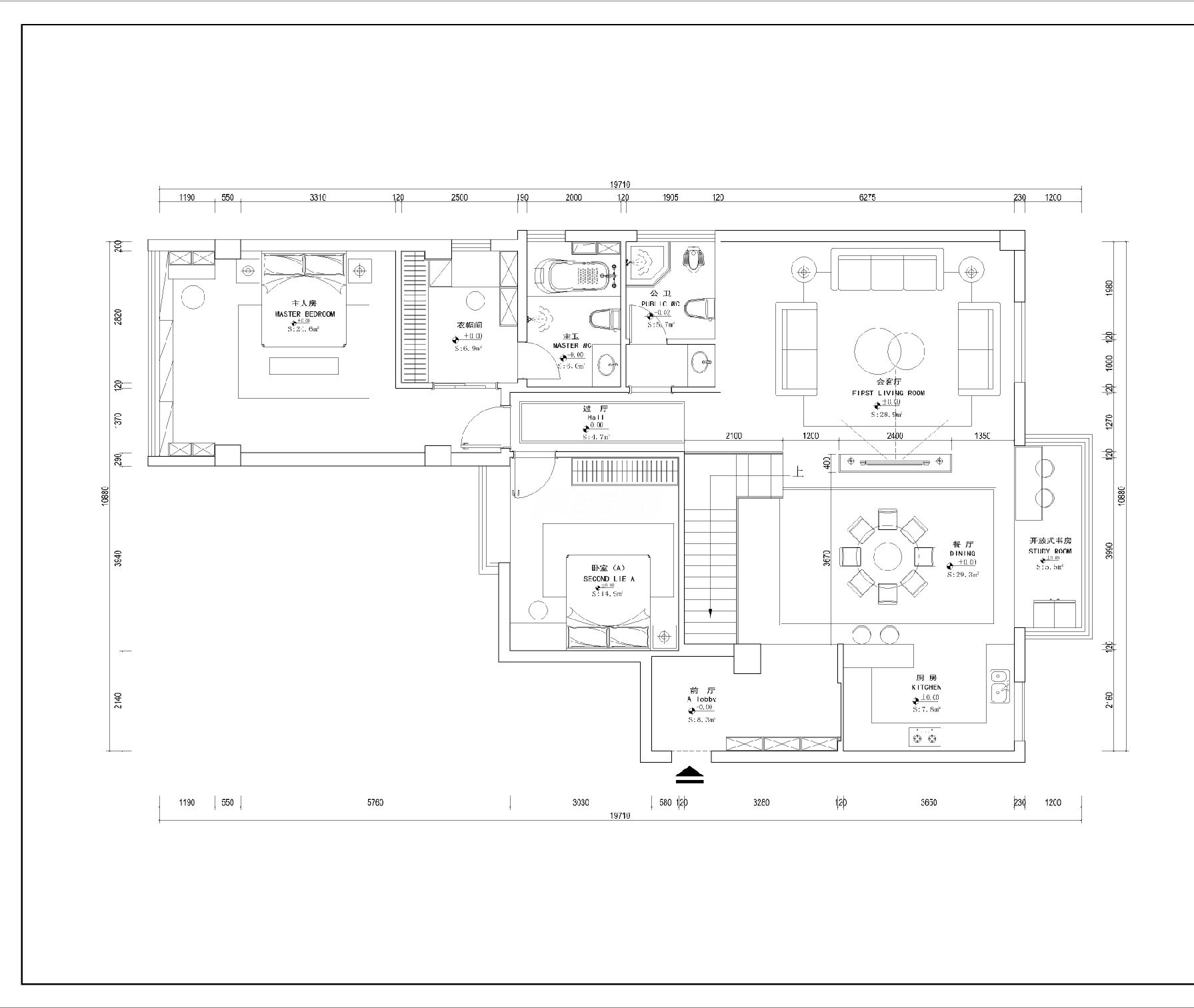 戴府一层平面方案设计图